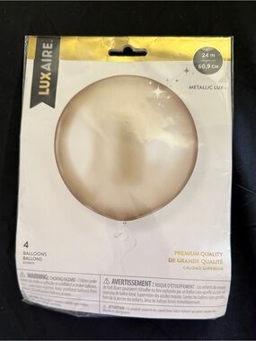 24” Prosecco Lux Latex Balloon Pack - 4 Count - Helium Quality - Metallic